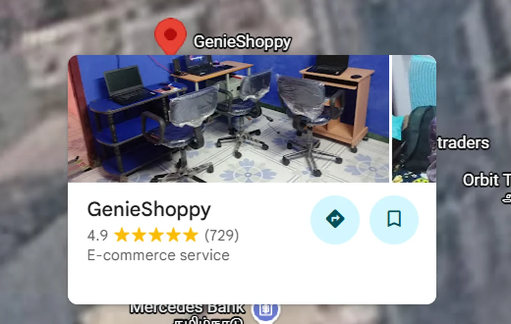 Genie Shoppy on Google Maps, rated 4.9 with 729 reviews